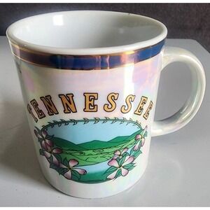 Tennessee Souvenir Coffee Mug Flowers Mountains Vintage